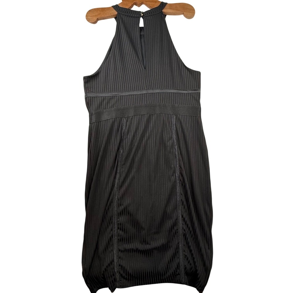 Torrid Womens Dress 2x Black Ribbed Halter Bodycon Mini Velvet Trim LBD Edgy - Picture 9 of 11